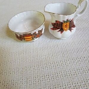 Royal Albert Vintage Bone China England‎ Scottish Tartan Series Creamer & Sugar